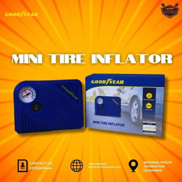 Goodyear Mini Tire Inflator – Portable Analog Air Pump for Car, Bike & Motorcycle – AutoManPK